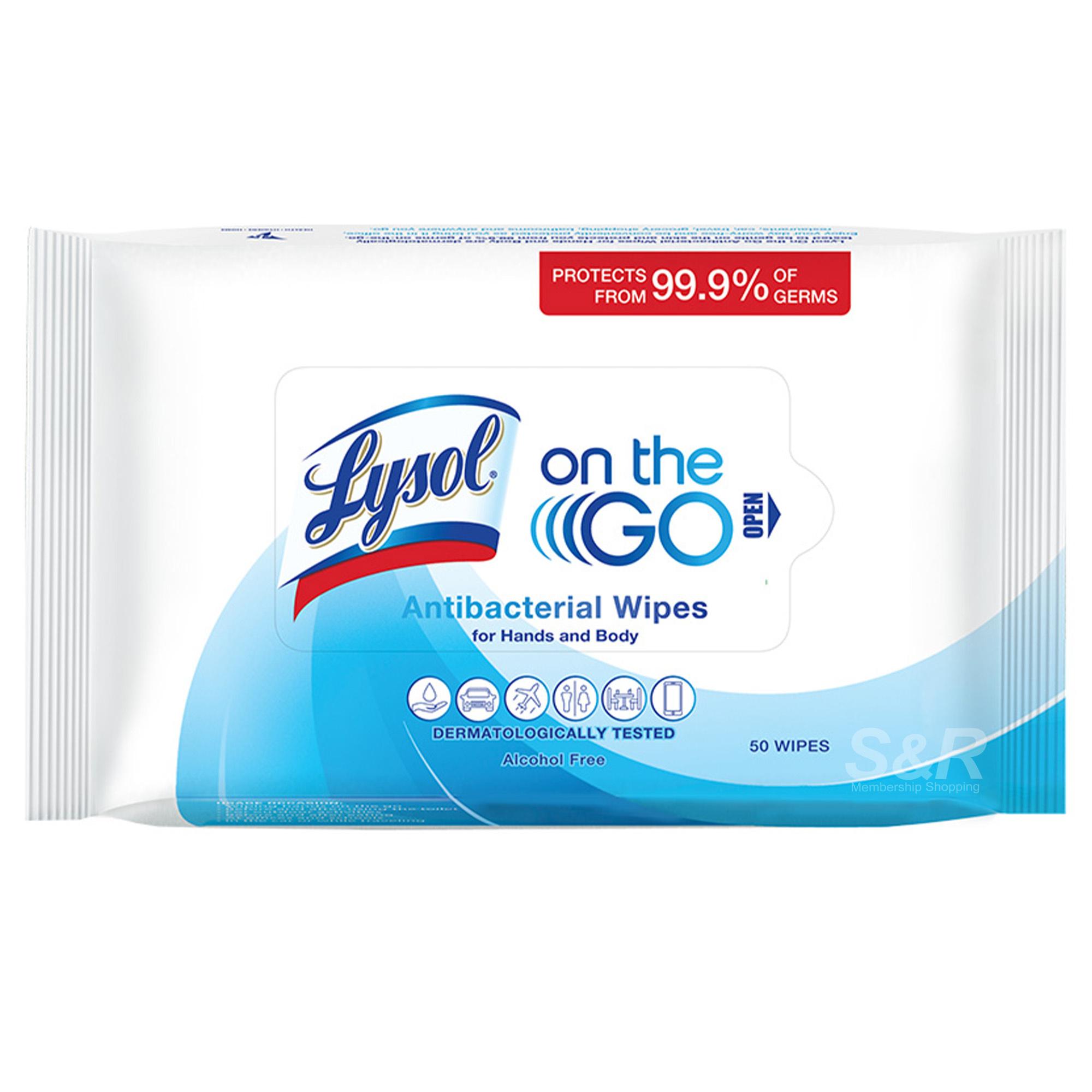 Lysol On The Go Antibacterial Wipes (Hands and Body) 50pcs Lysol On The Go Antibacterial Wipes (Hands and Body) 50pcs